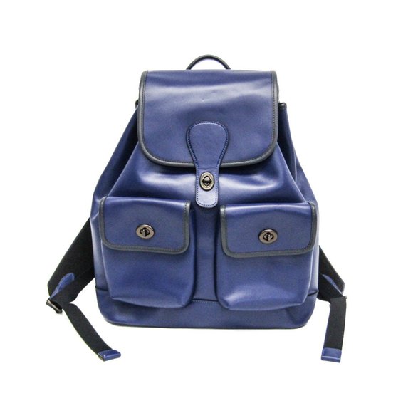Coach Heritage C2902 Men's Leather Backpack Blue - Picture 1 of 10